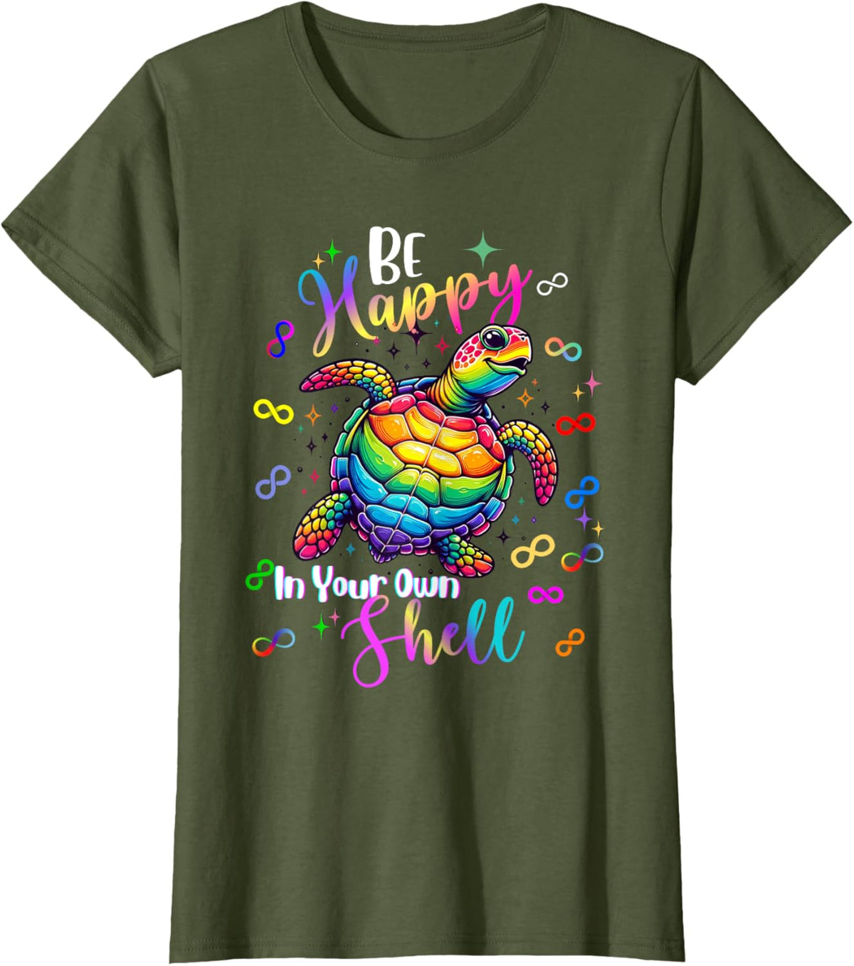 Rainbow Turtle Be Happy In Your Own Shell Autism Awareness
