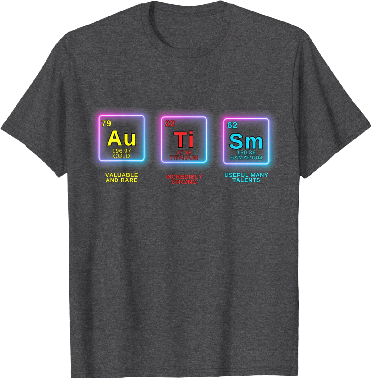 Autism Awareness Kids Women Men Elements Periodic Table ASD