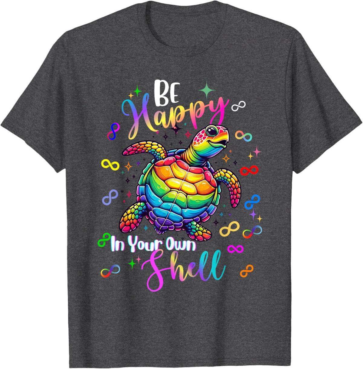 Rainbow Turtle Be Happy In Your Own Shell Autism Awareness