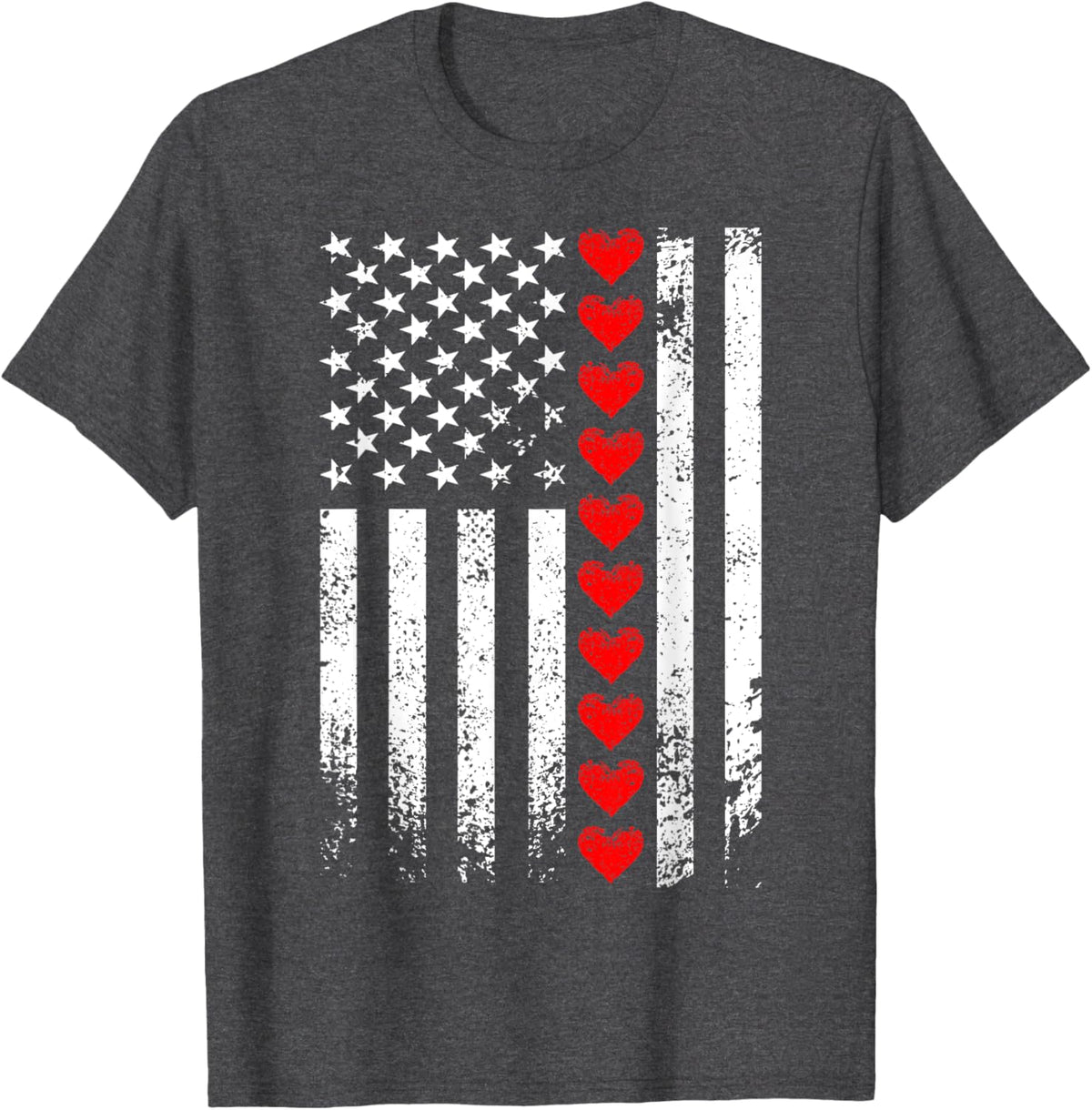 Vintage Valentines Day American Flag Hearts Mens Boys Kids