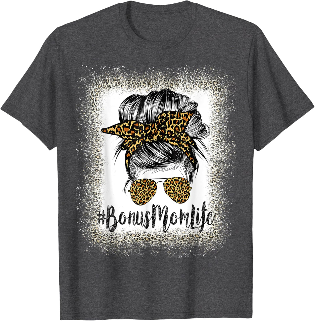 Bonus Mom Life Hair Bandana Glasses Leopard Mother&#39;s Day T