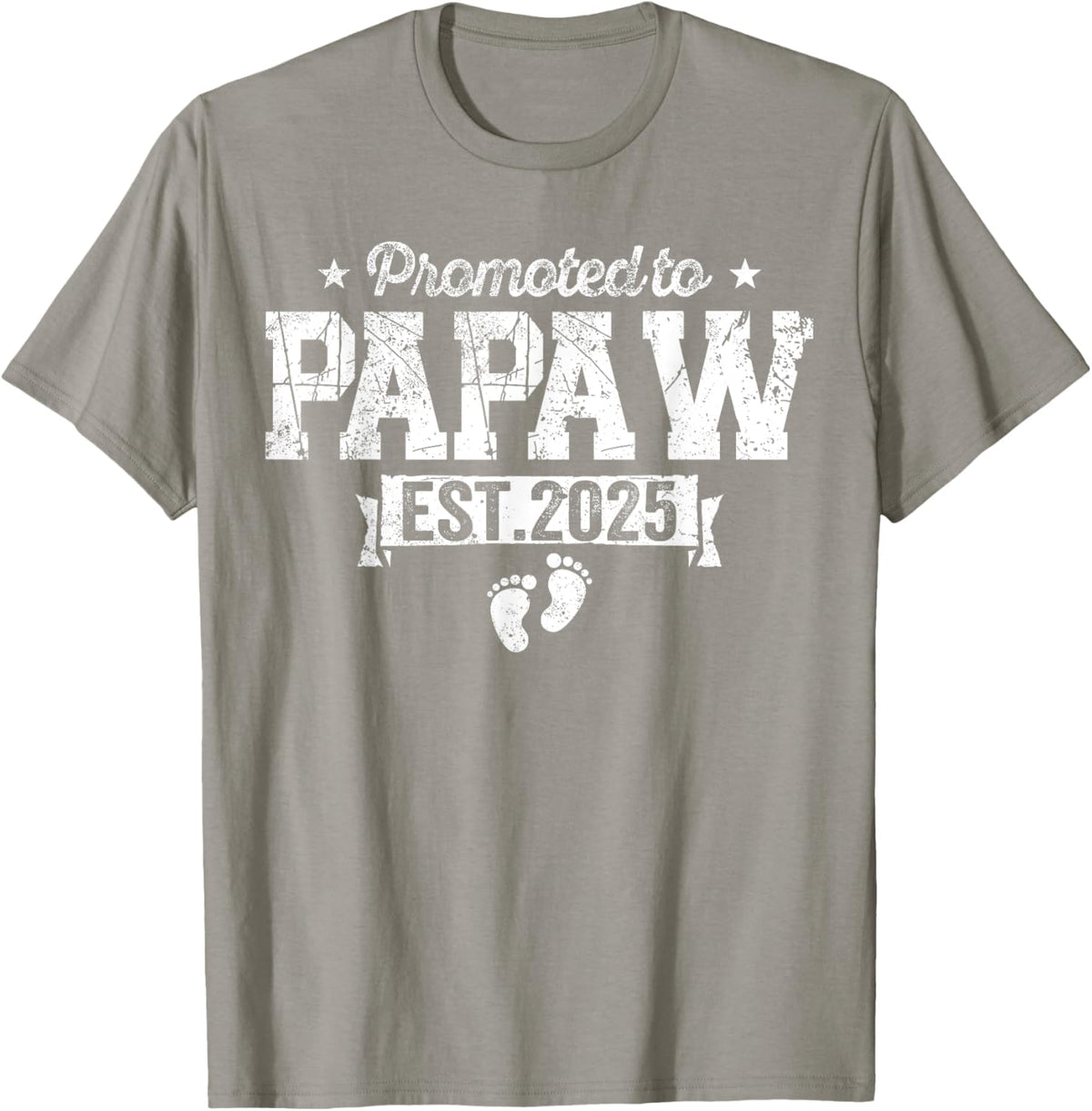 Retro Promoted To Papaw 2025 New Papaw First Father&#39;s Day T-Shirt, Small, Black