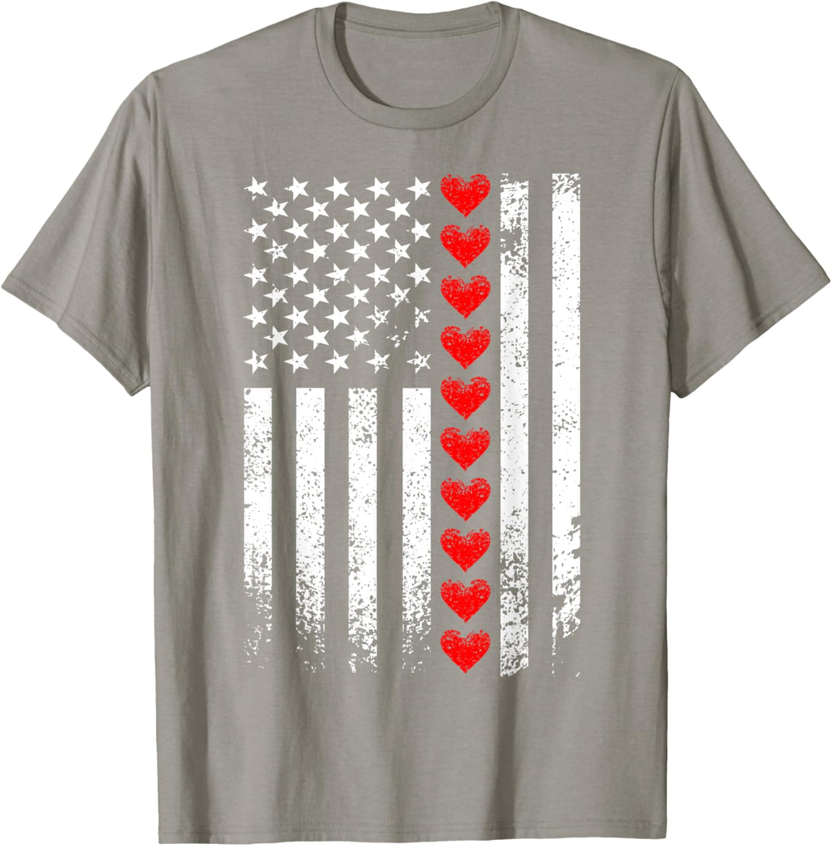 Vintage Valentines Day American Flag Hearts Mens Boys Kids