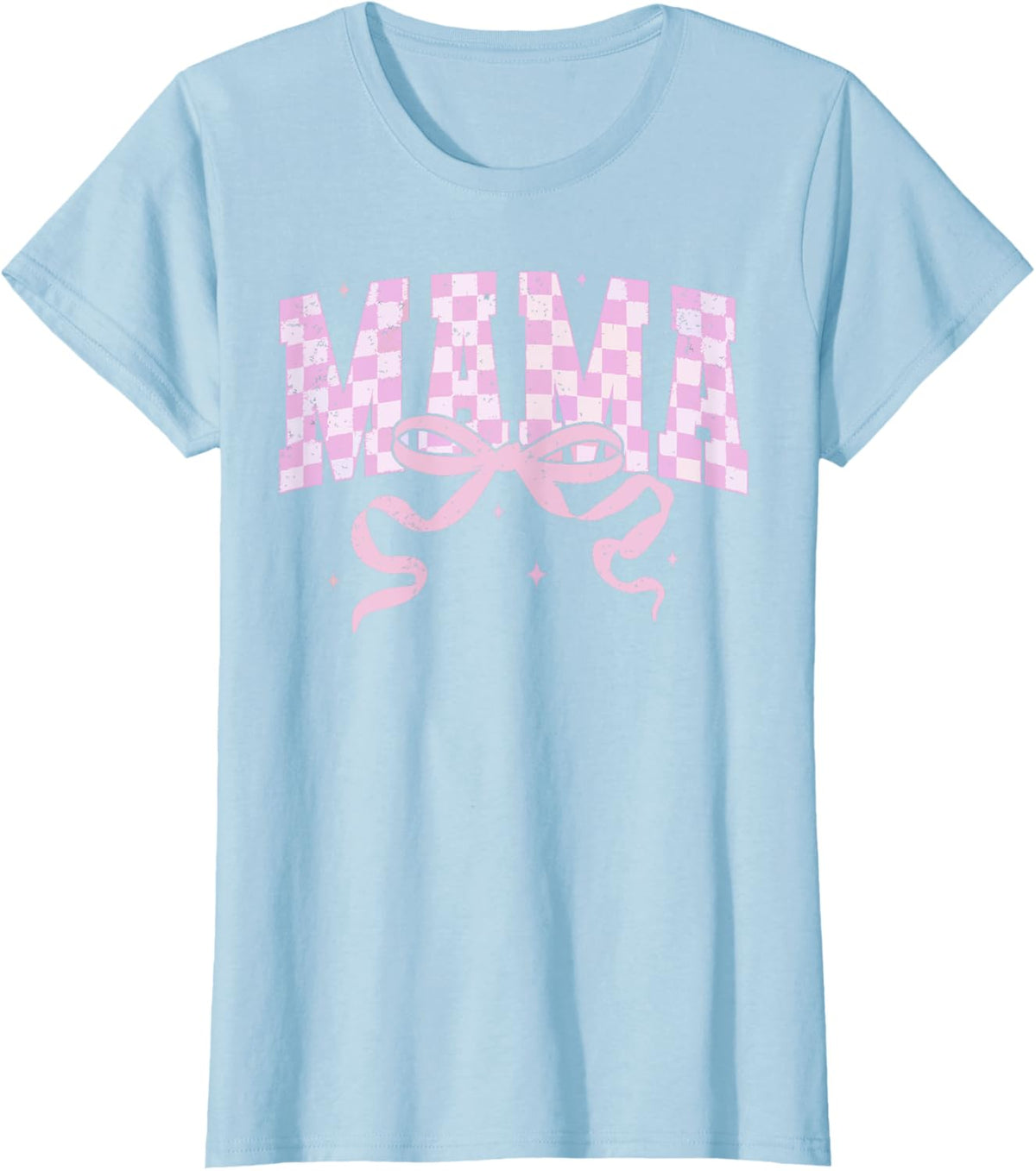 Retro Checkered Mama Coquette Mother&#39;s Day Pink Bow
