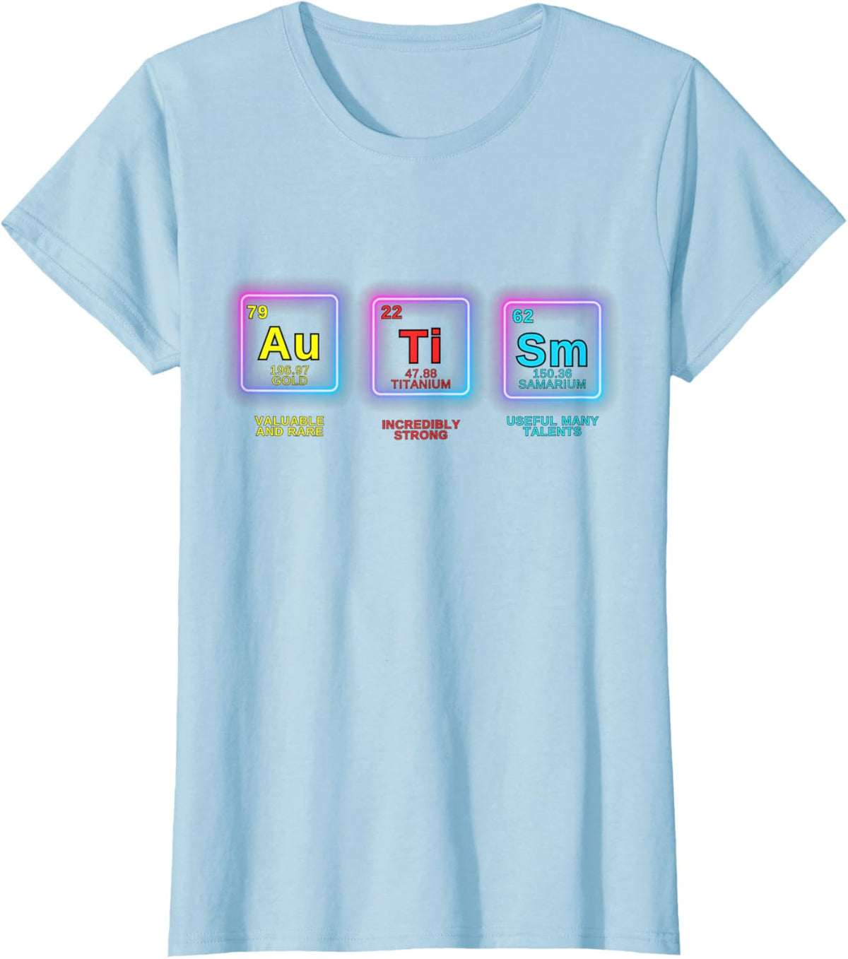 Autism Awareness Kids Women Men Elements Periodic Table ASD