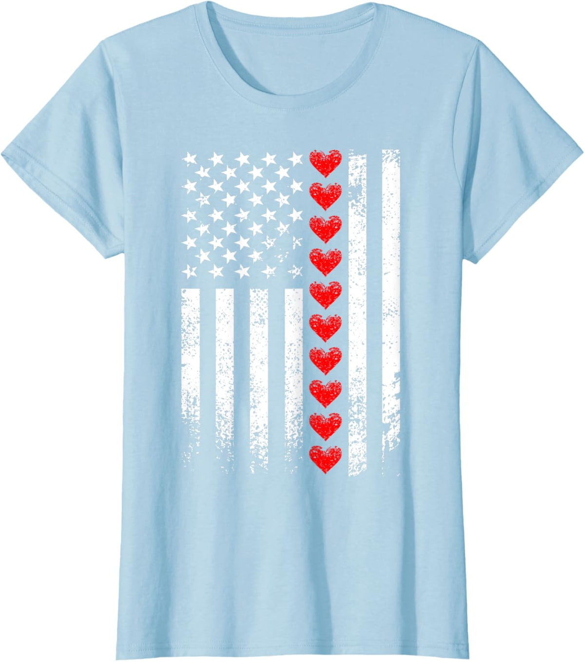 Vintage Valentines Day American Flag Hearts Mens Boys Kids