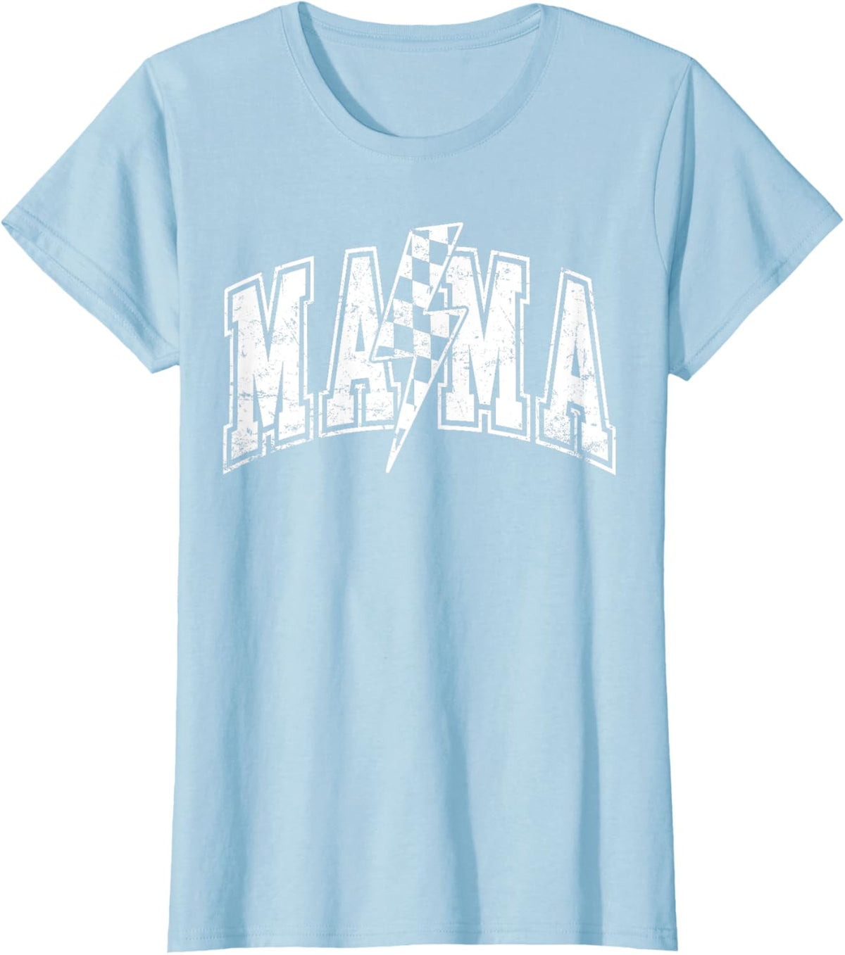 Mama Lightning Bolt Checkered Varsity Mom Women Mother&#39;s Day Mother Shirt