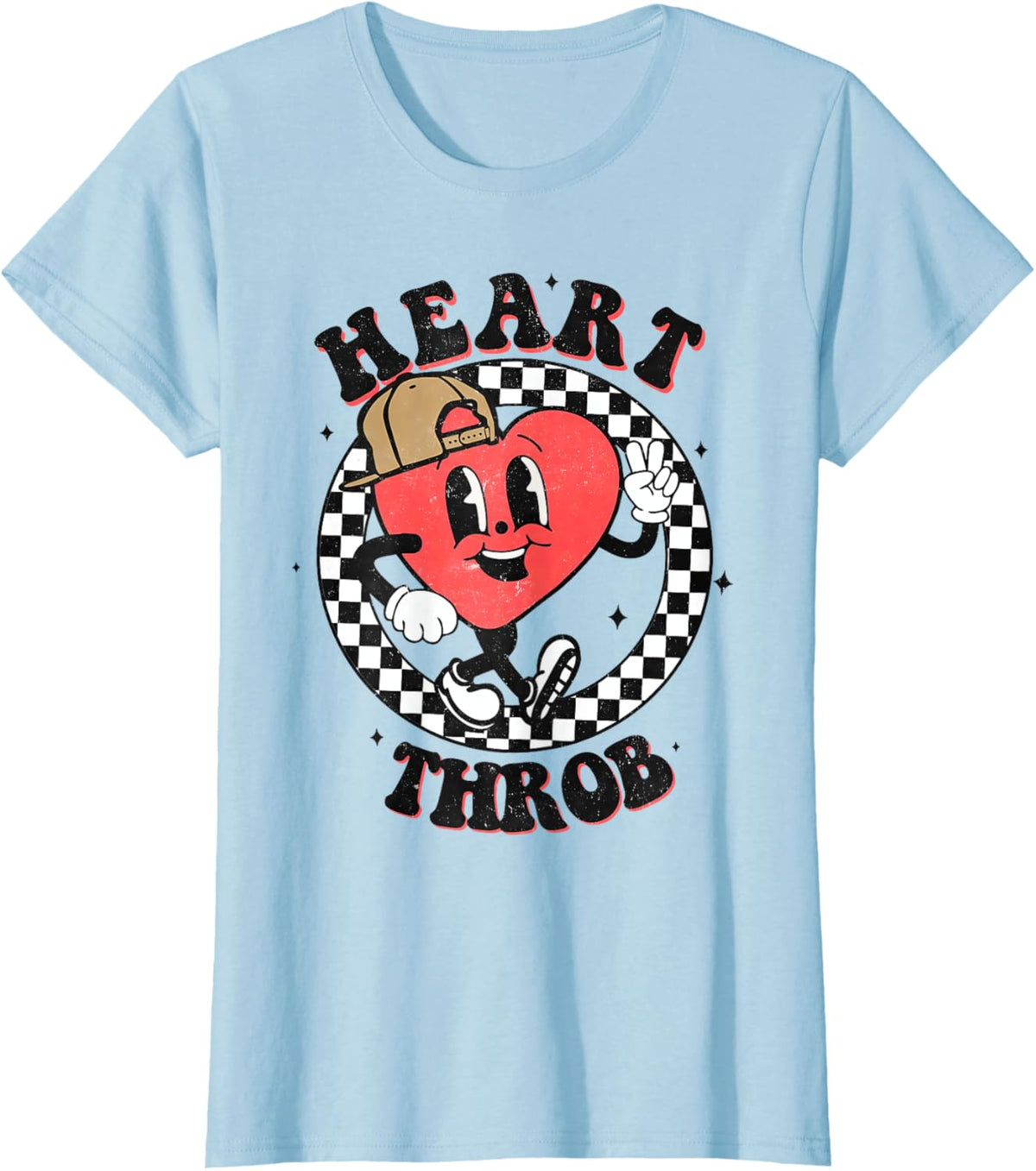 Retro Heart Throb Checkered Kid Preschool Boy Valentines Day