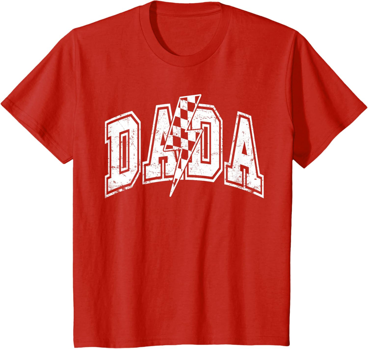 Dada Lightning Bolt Checkered Varsity Dad Men Father&#39;s Day