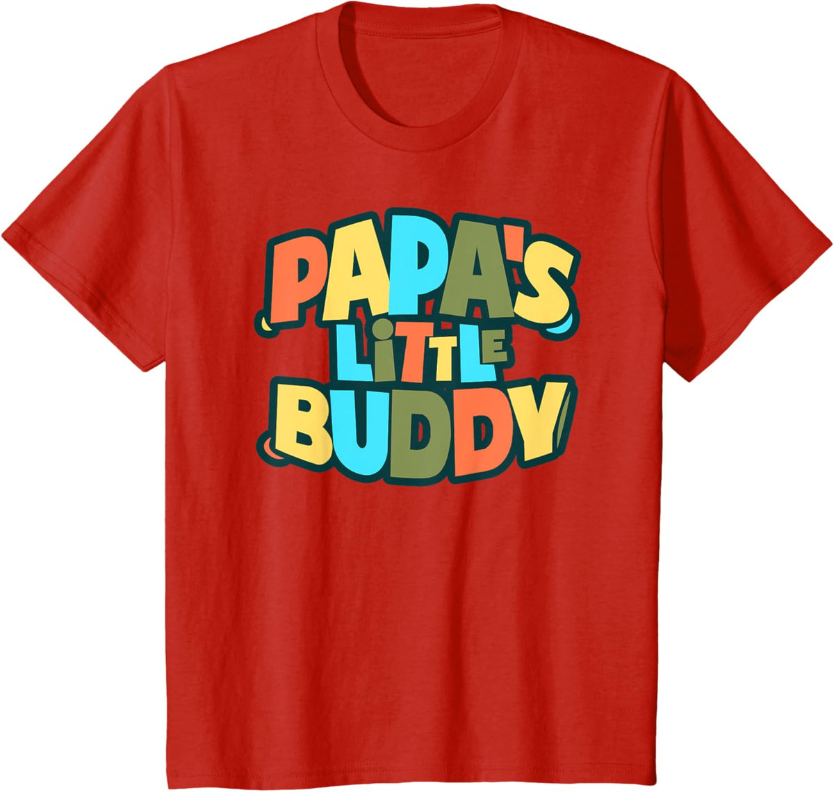 Kids Papa&#39;s Little Buddy Shirt Cute Toddlers Fathers Day Outfit