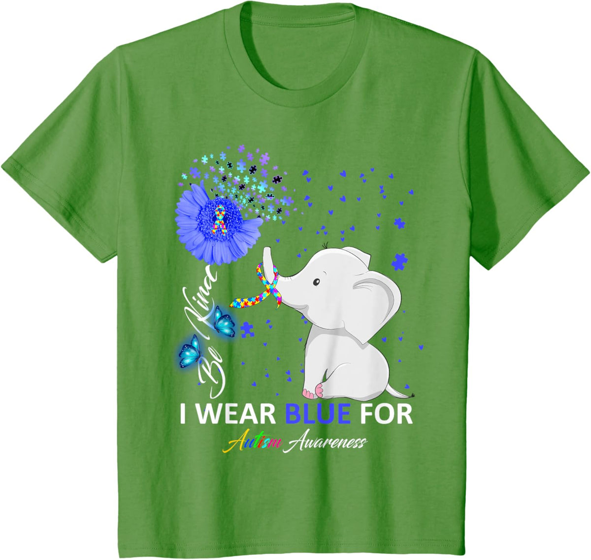 I Wear Blue Autism Awareness - Elephant Autism Awareness