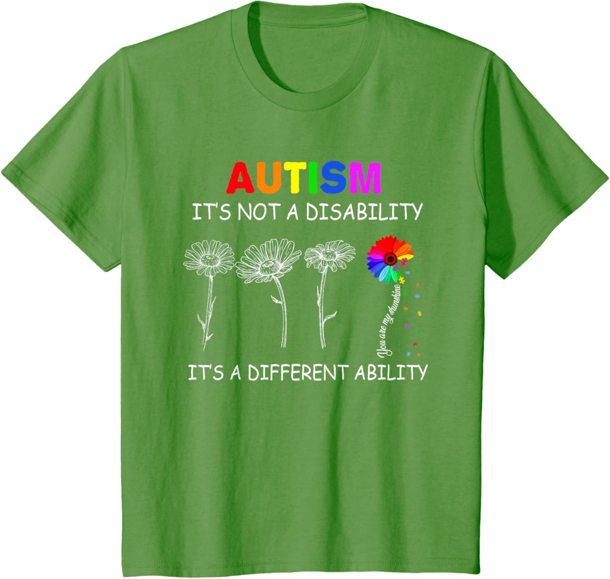 Not a disability its a different ability - Autism Awareness T-Shirt, Black