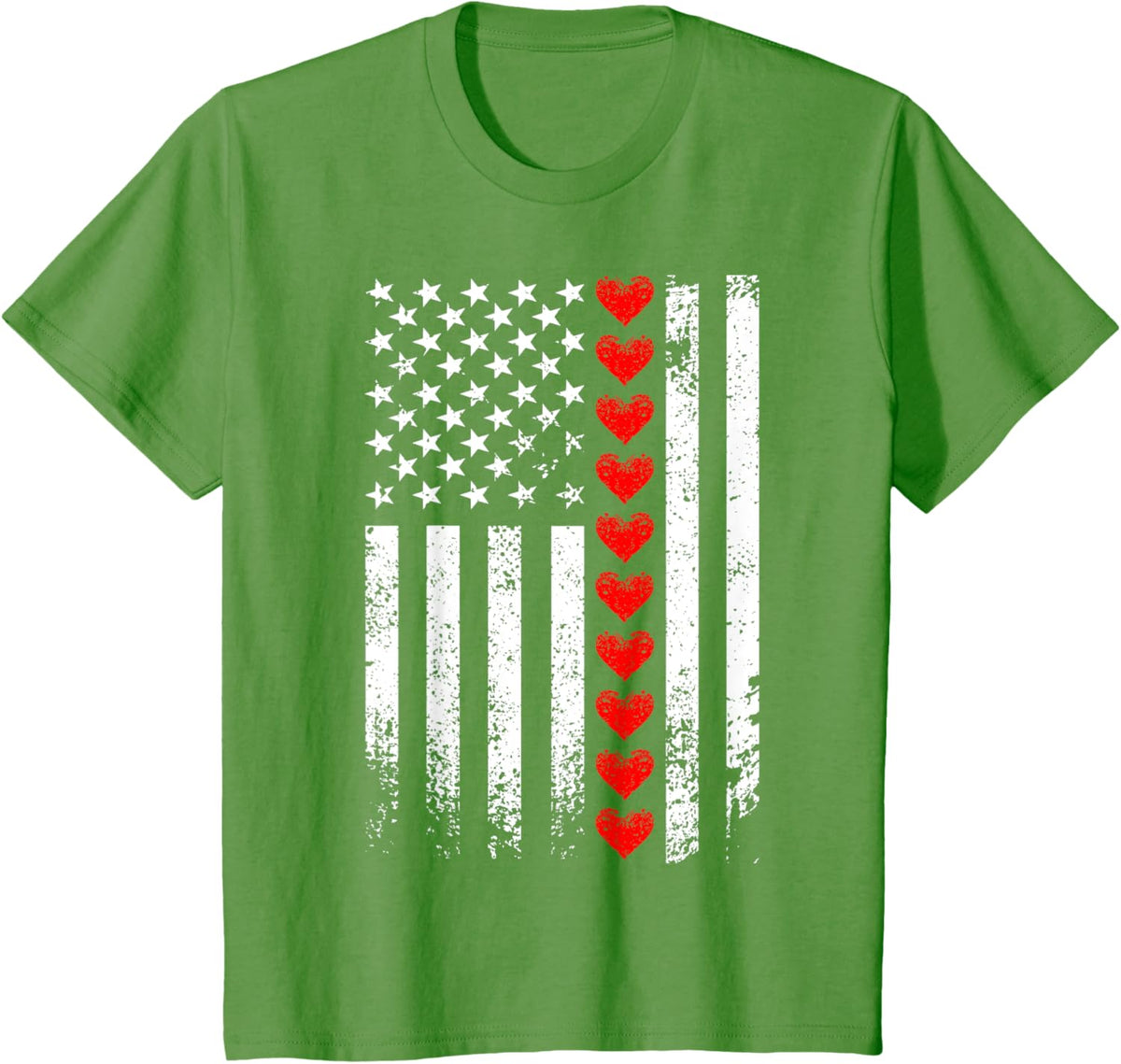 Vintage Valentines Day American Flag Hearts Mens Boys Kids