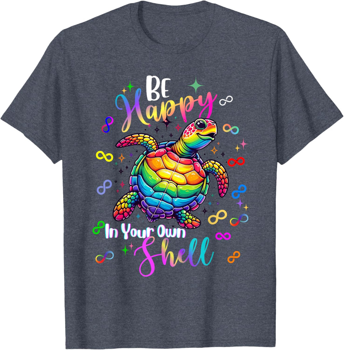 Rainbow Turtle Be Happy In Your Own Shell Autism Awareness