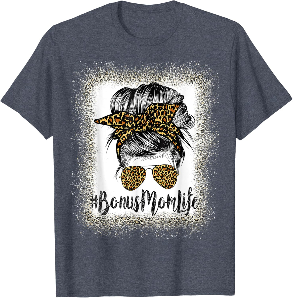 Bonus Mom Life Hair Bandana Glasses Leopard Mother&#39;s Day T