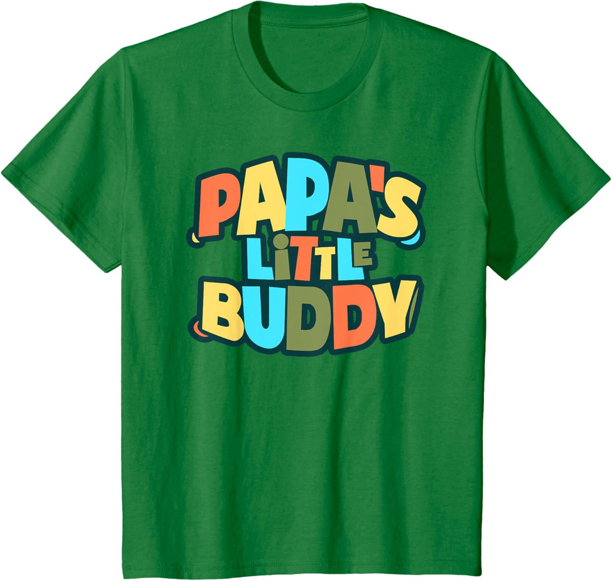 Kids Papa&#39;s Little Buddy Shirt Cute Toddlers Fathers Day Outfit