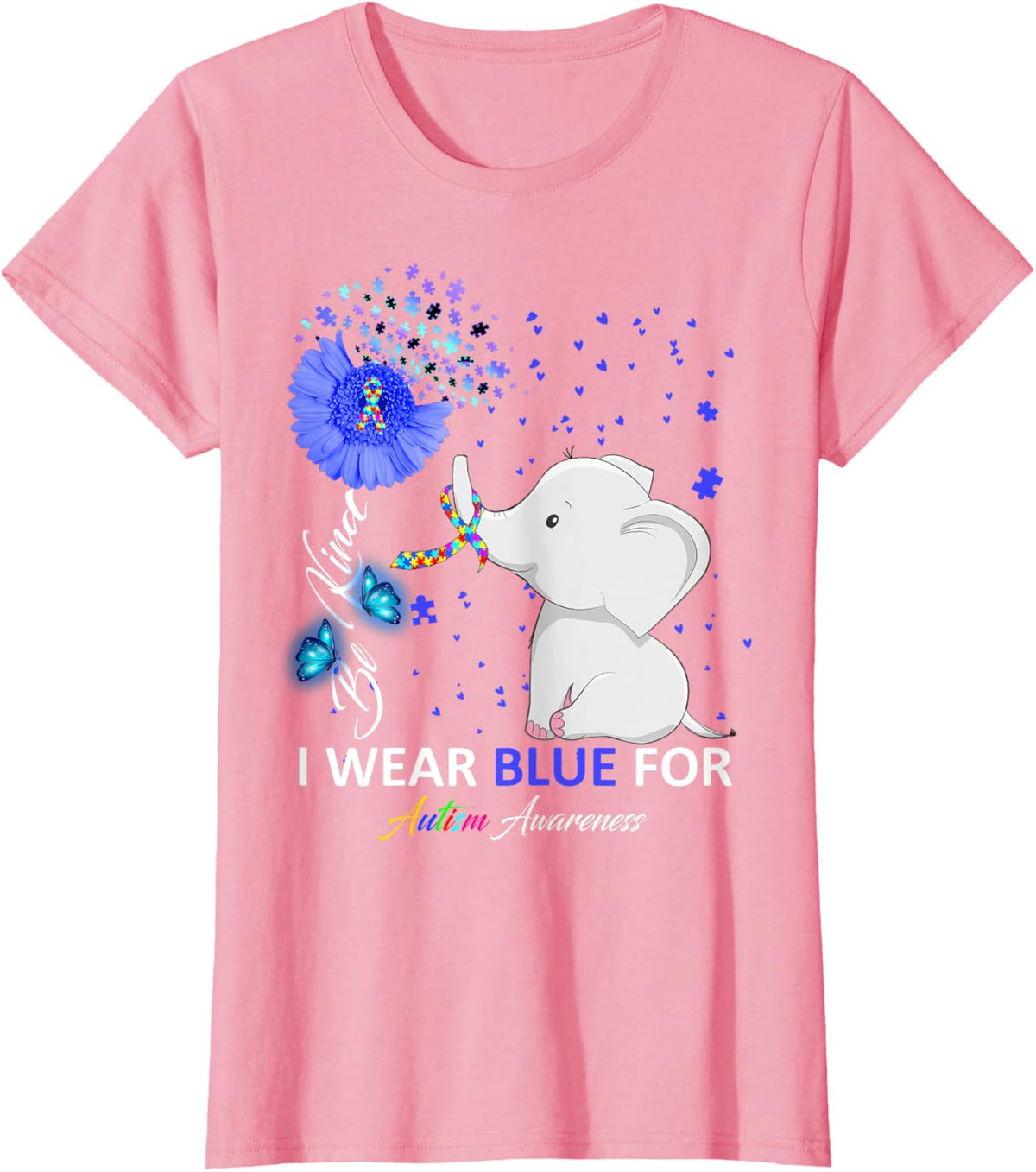 I Wear Blue Autism Awareness - Elephant Autism Awareness