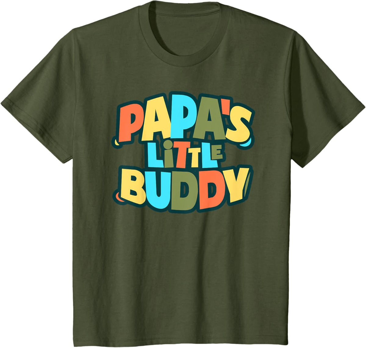 Kids Papa&#39;s Little Buddy Shirt Cute Toddlers Fathers Day Outfit