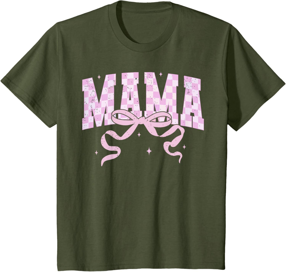 Retro Checkered Mama Coquette Mother&#39;s Day Pink Bow