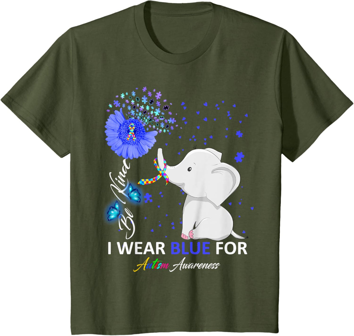 I Wear Blue Autism Awareness - Elephant Autism Awareness