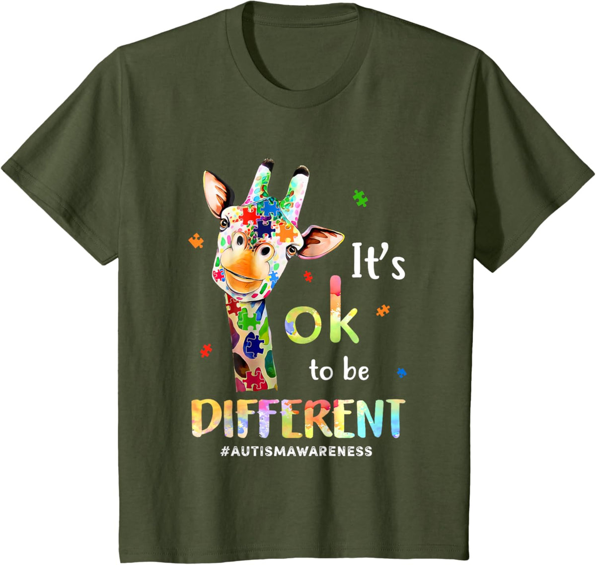 Its Ok To Be Different Autism Awareness Giraffe