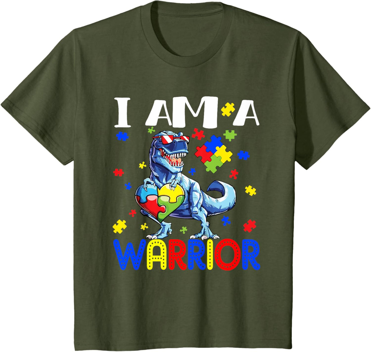 I Am A Warrior Autism Boys Family Dinosaur Autism Awareness