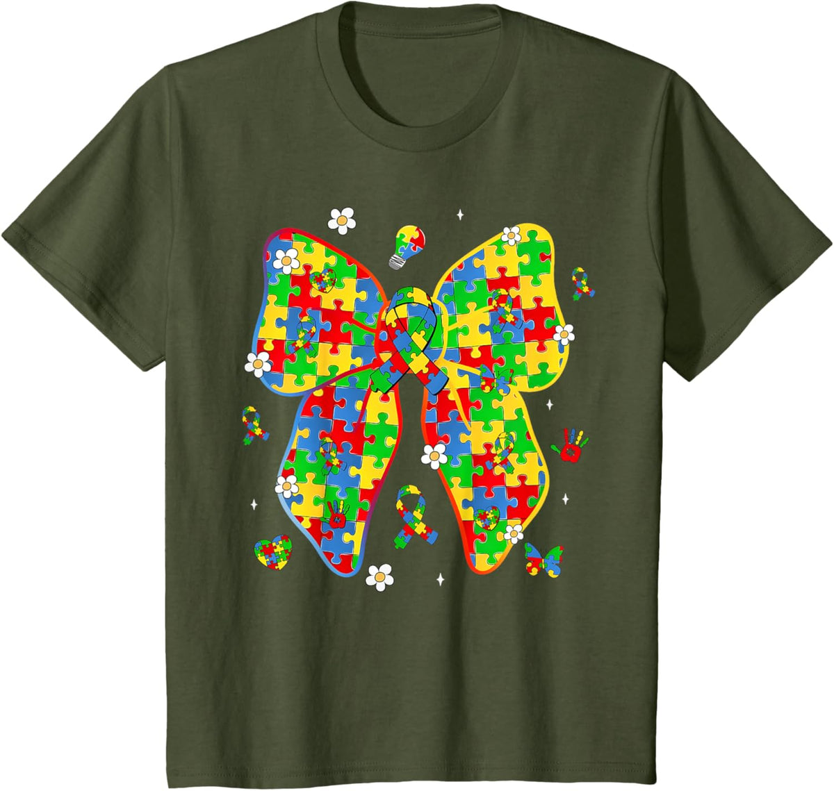Autism Awareness Coquette Bow Puzzle Bow Women Kids Girl Boy