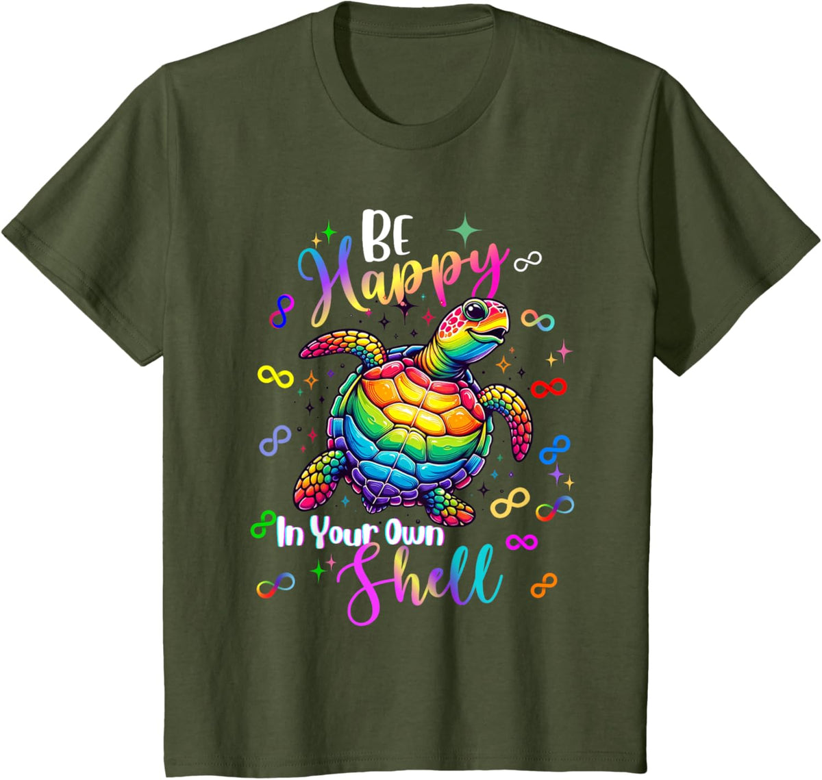 Rainbow Turtle Be Happy In Your Own Shell Autism Awareness