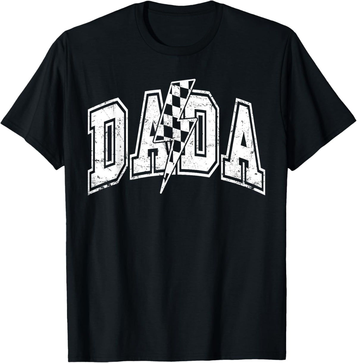 Dada Lightning Bolt Checkered Varsity Dad Men Father&#39;s Day
