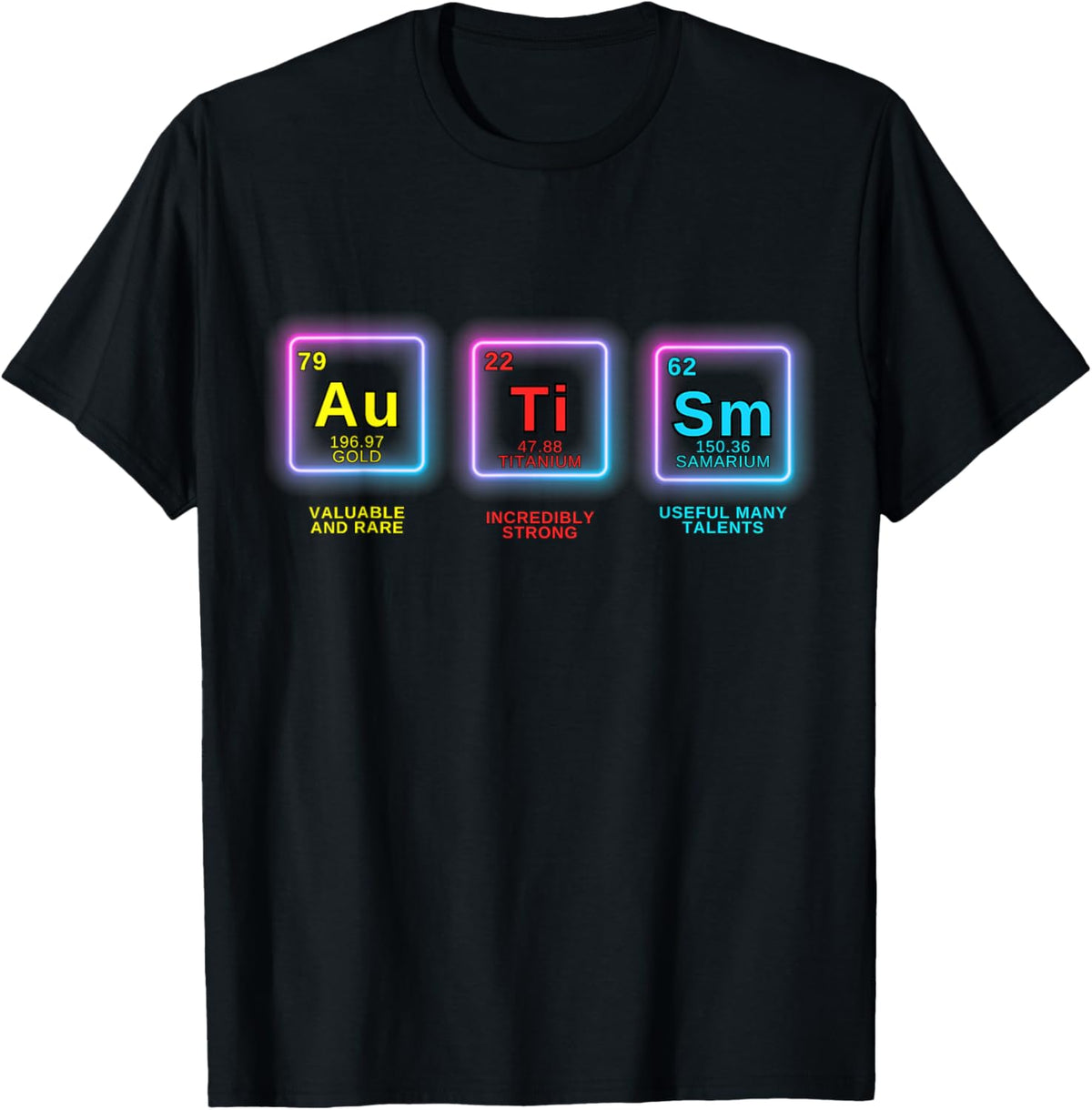 Autism Awareness Kids Women Men Elements Periodic Table ASD