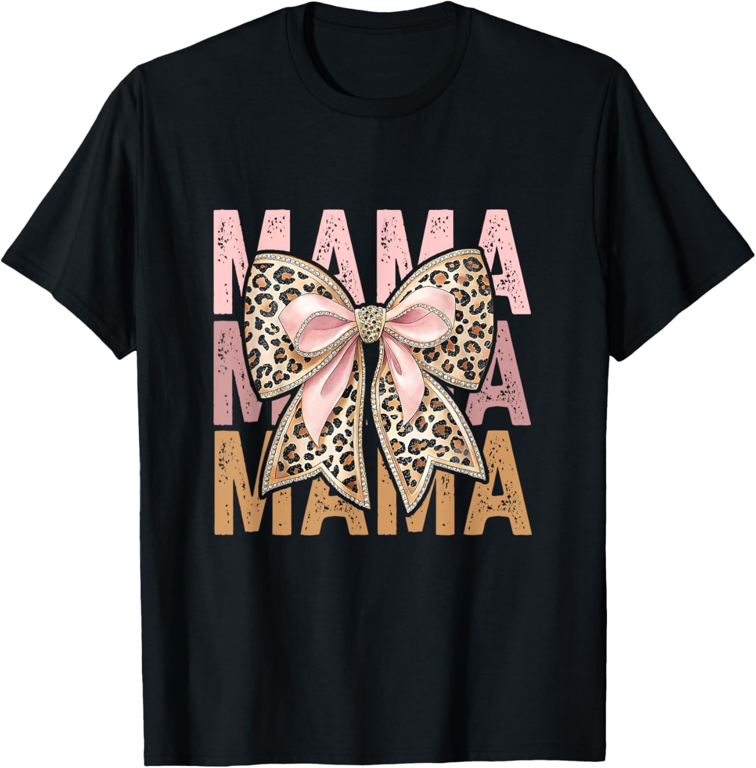 Retro Leopard Mama,Cute Mom Retro Coquette Bow Mother's Day