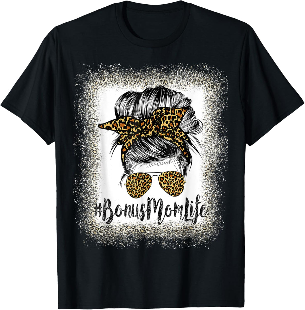 Bonus Mom Life Hair Bandana Glasses Leopard Mother&#39;s Day T