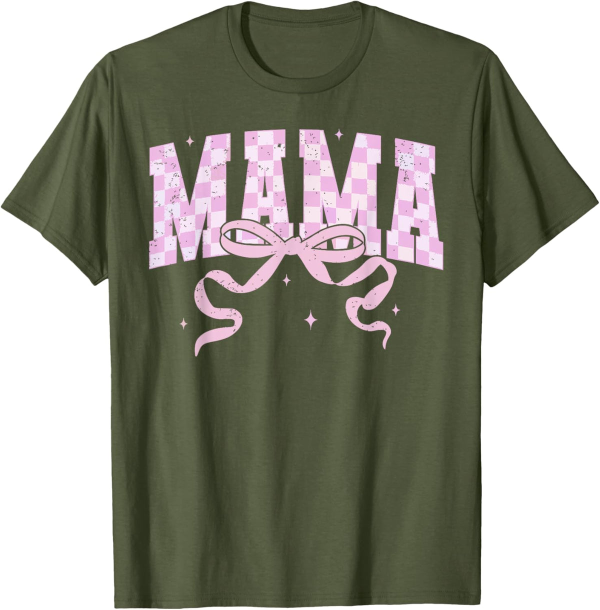 Retro Checkered Mama Coquette Mother&#39;s Day Pink Bow