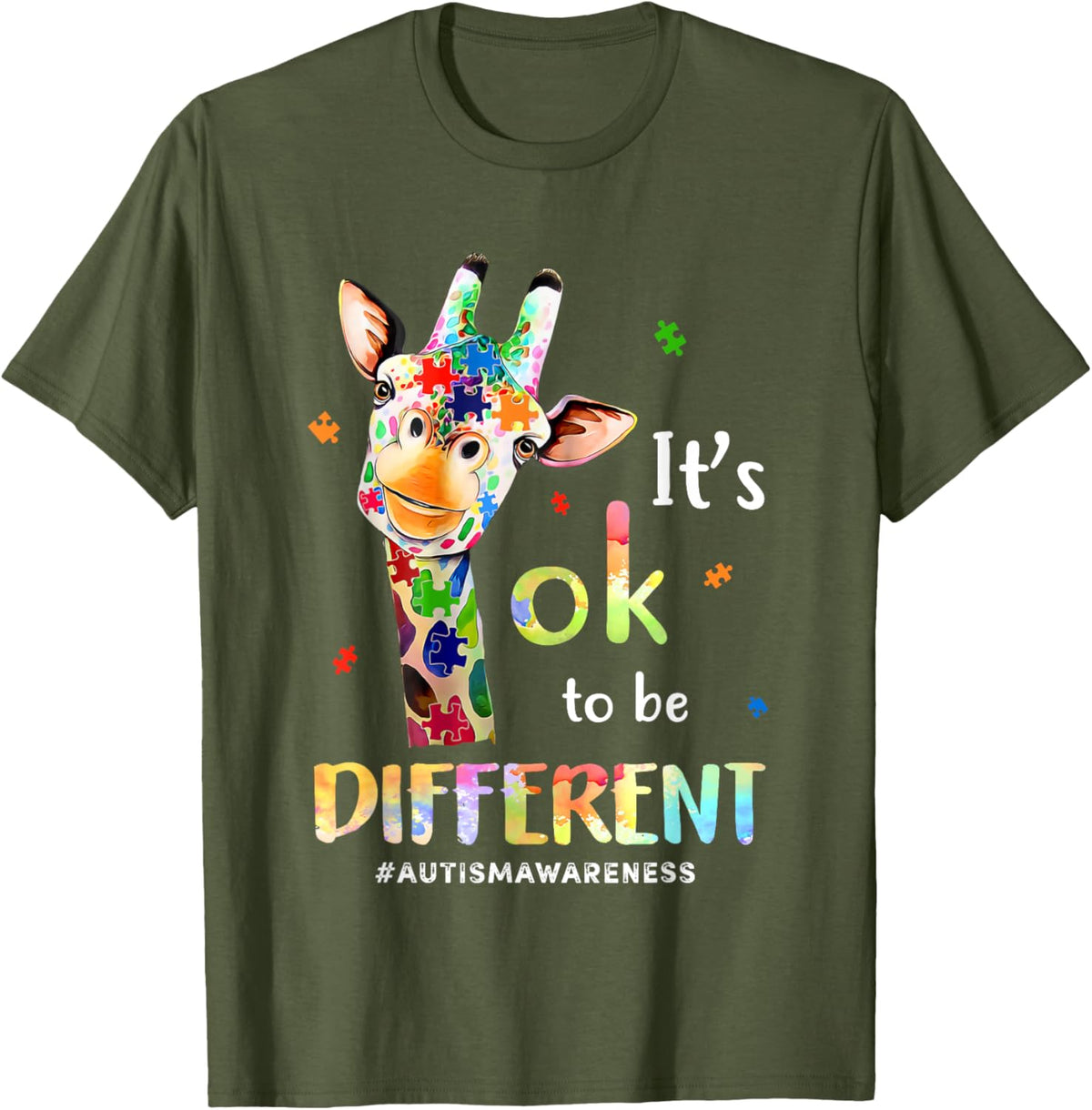 Its Ok To Be Different Autism Awareness Giraffe