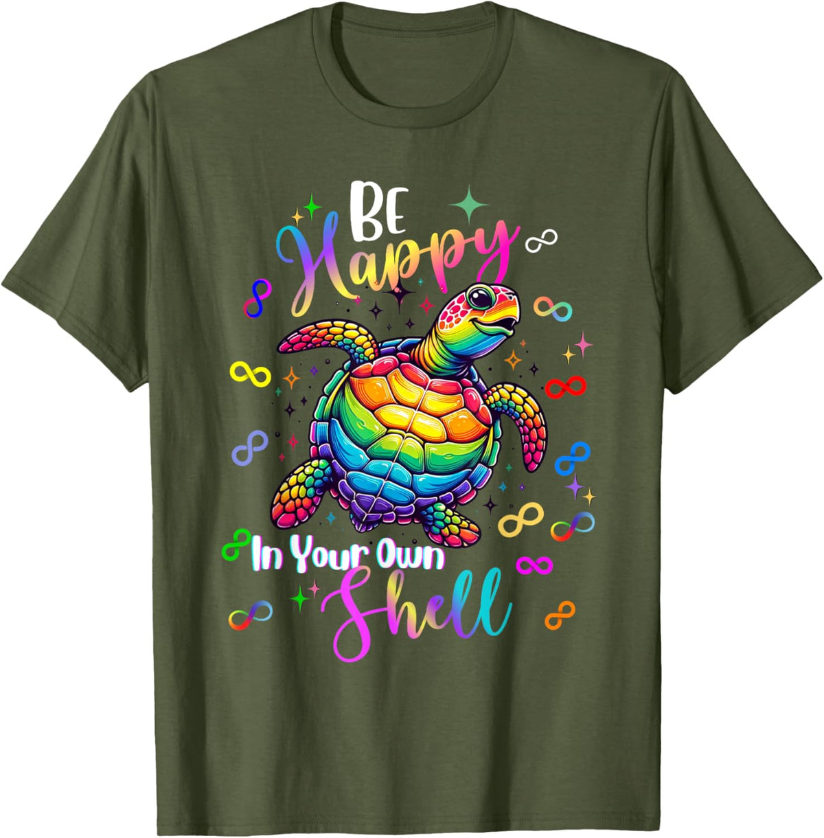 Rainbow Turtle Be Happy In Your Own Shell Autism Awareness