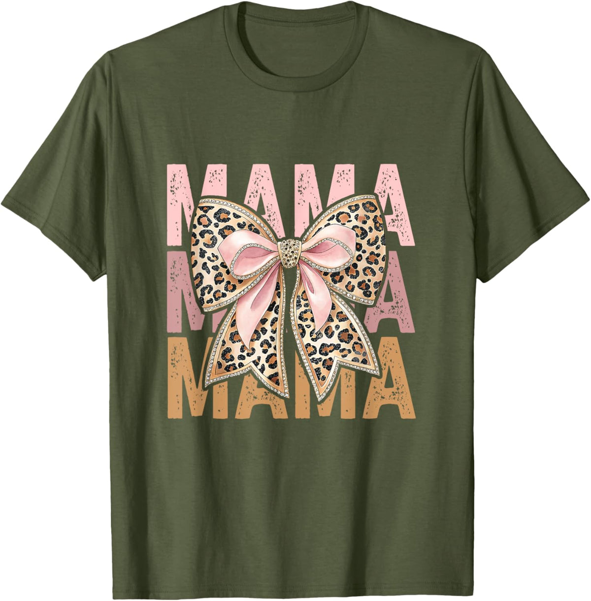Retro Leopard Mama,Cute Mom Retro Coquette Bow Mother&#39;s Day