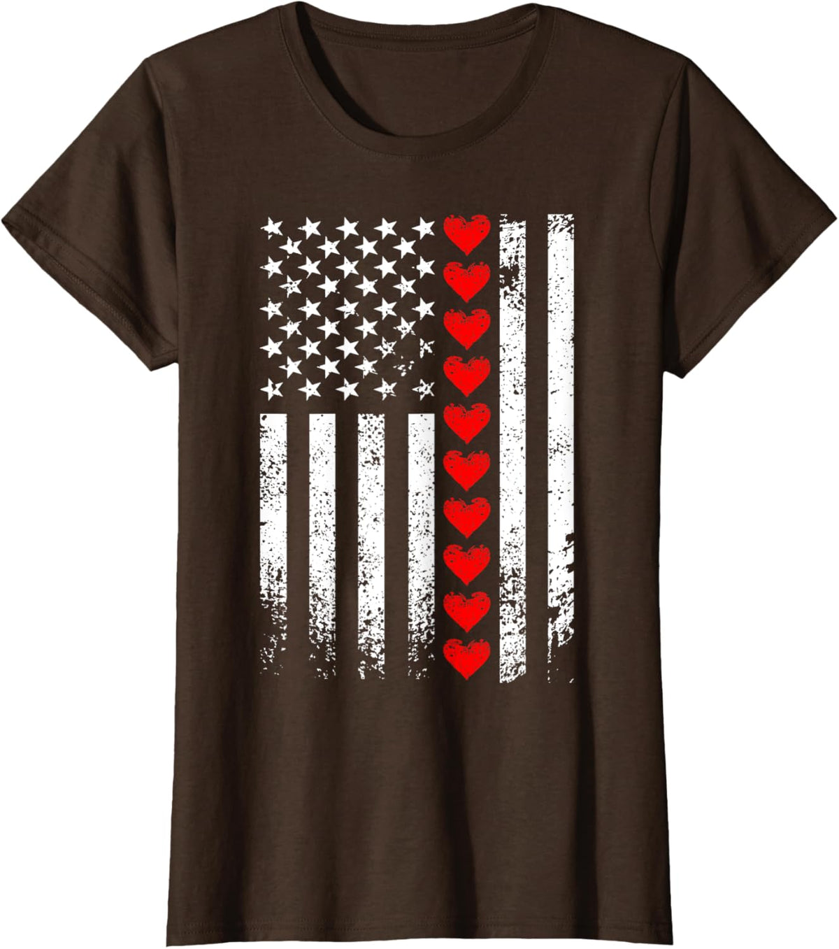 Vintage Valentines Day American Flag Hearts Mens Boys Kids