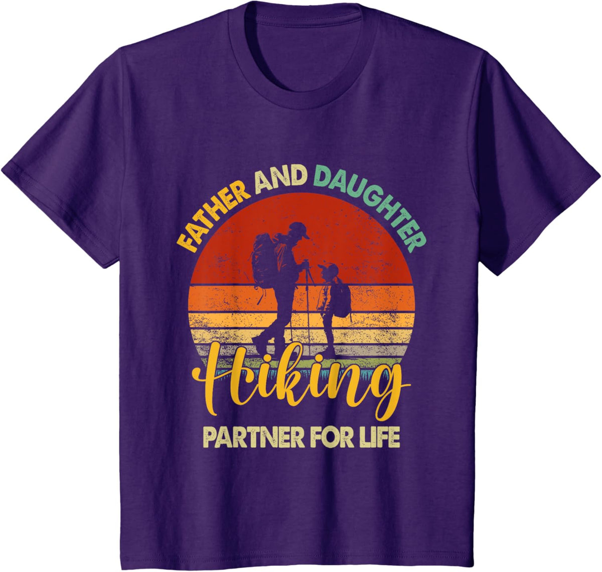 Retro Father Daughter Hiking Partner For Life Fathers Day