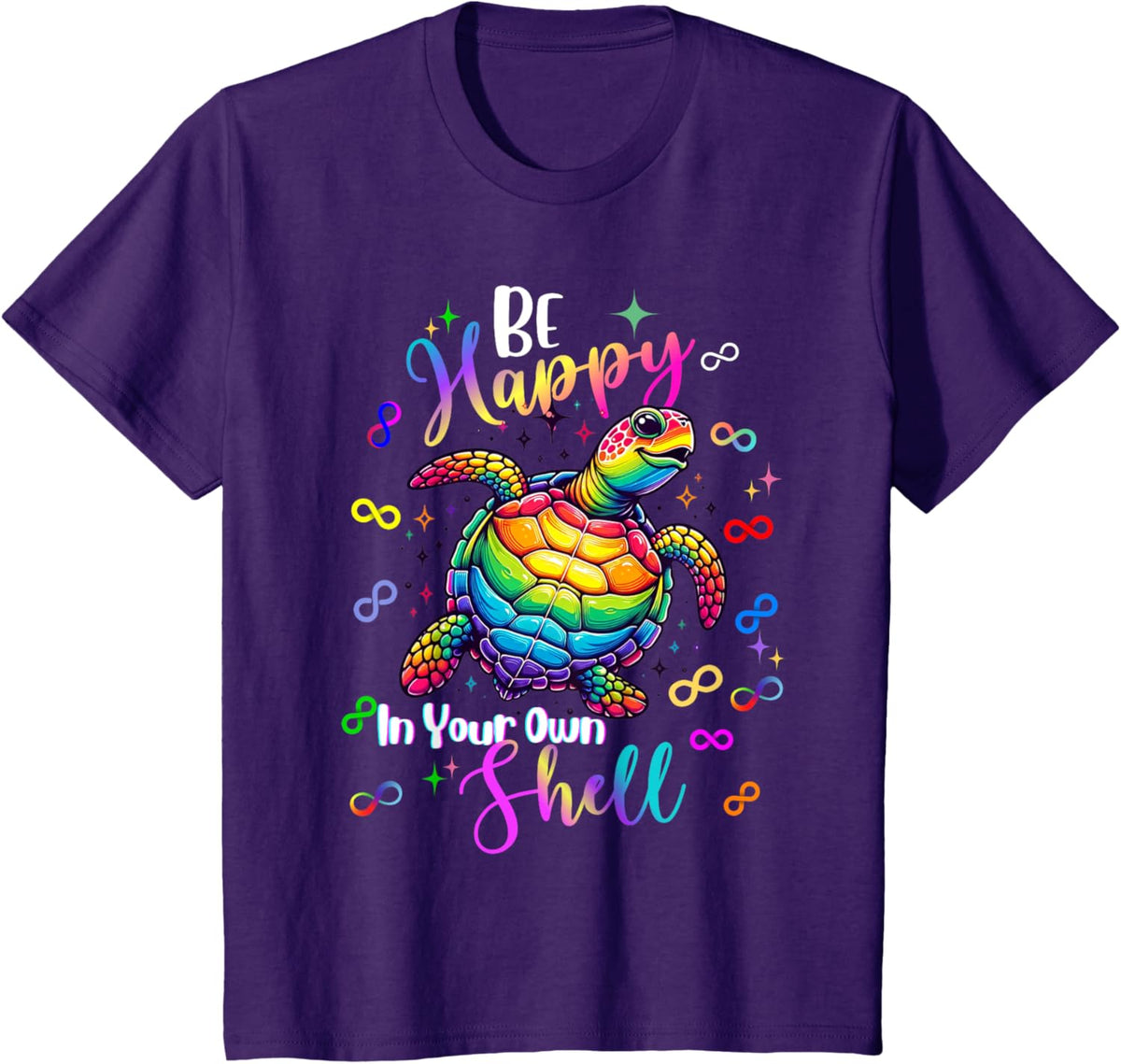 Rainbow Turtle Be Happy In Your Own Shell Autism Awareness