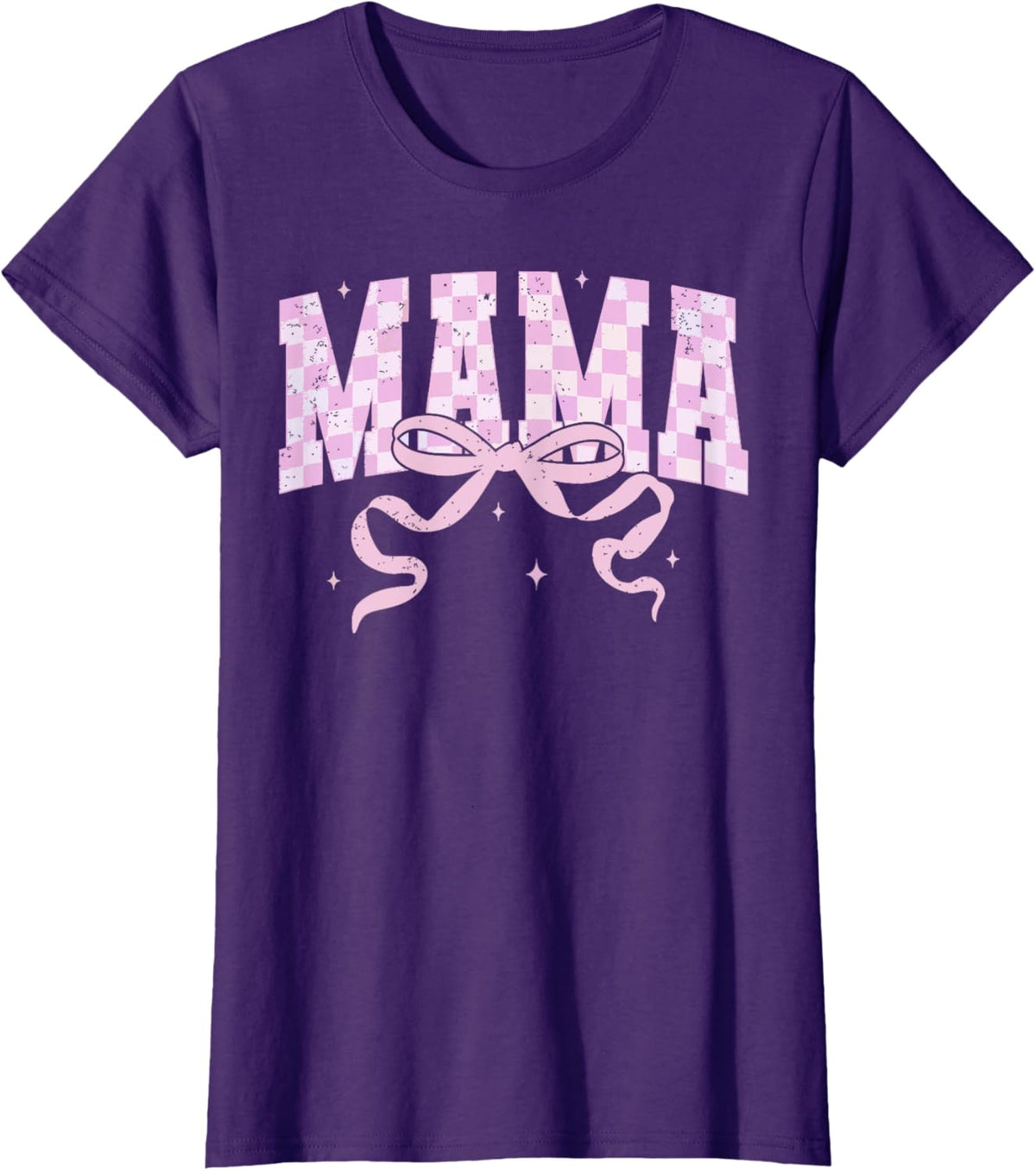 Retro Checkered Mama Coquette Mother&#39;s Day Pink Bow