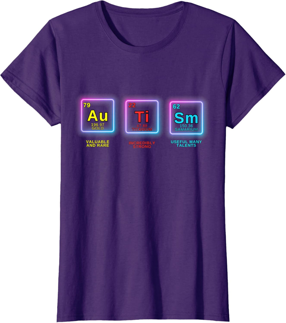 Autism Awareness Kids Women Men Elements Periodic Table ASD
