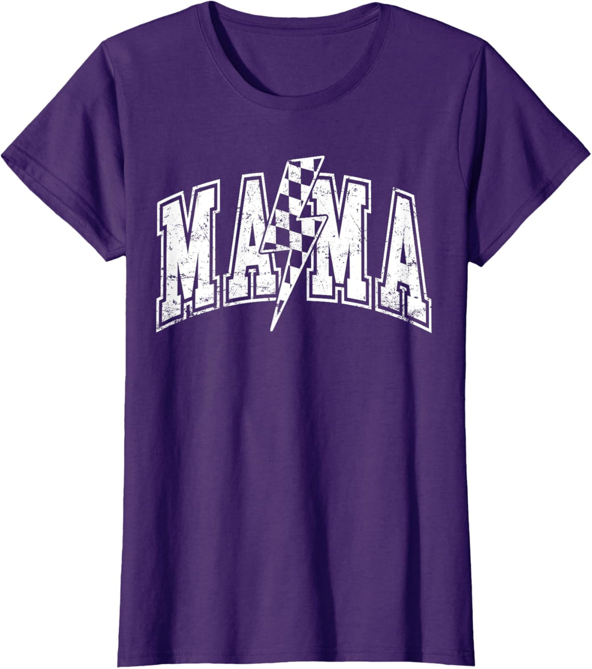 Mama Lightning Bolt Checkered Varsity Mom Women Mother&#39;s Day Mother Shirt
