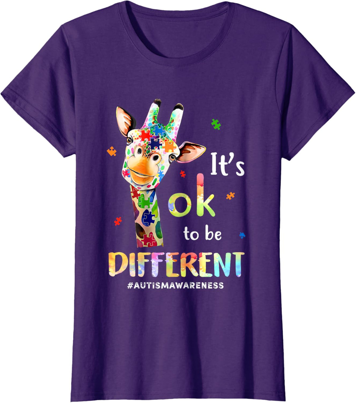 Its Ok To Be Different Autism Awareness Giraffe