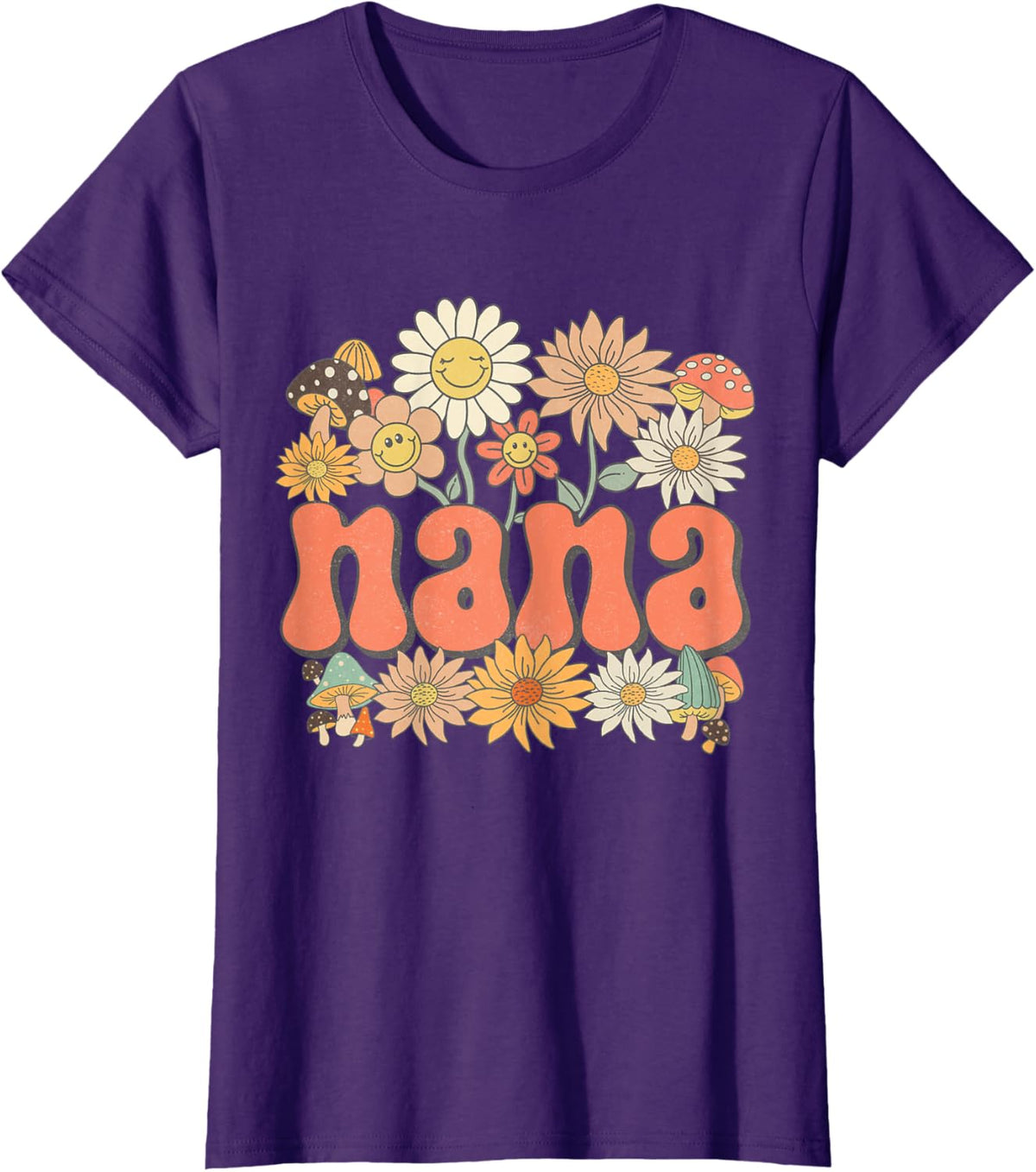 Groovy Nana Floral Hippie Retro Daisy Flower Mother&#39;s Day