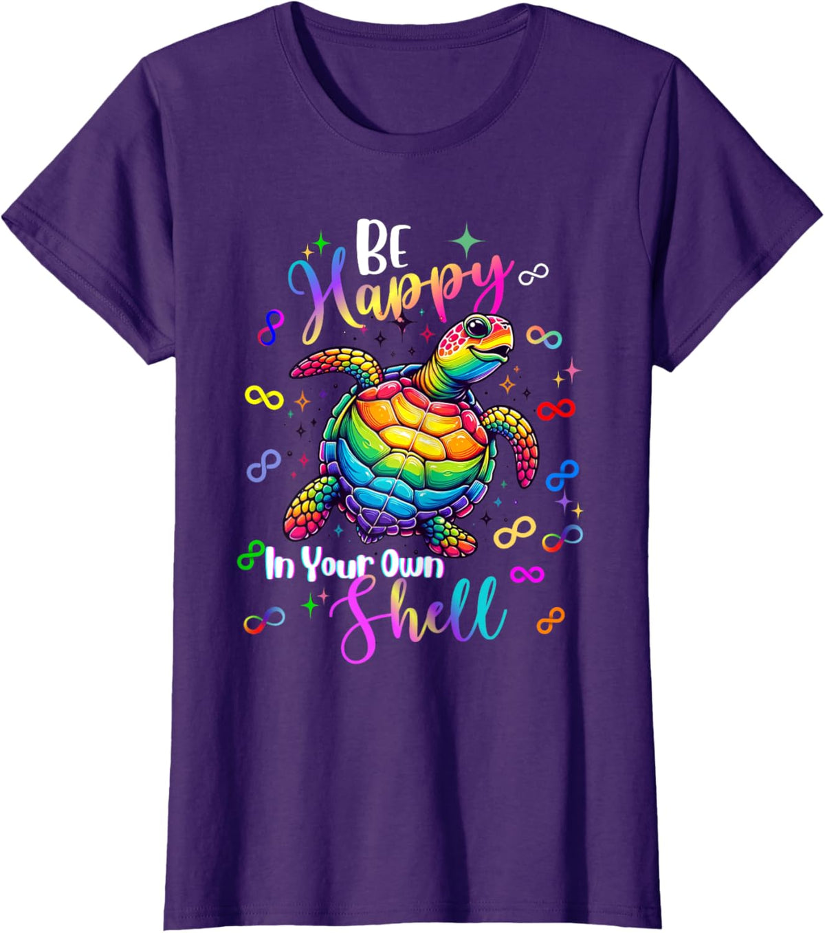Rainbow Turtle Be Happy In Your Own Shell Autism Awareness