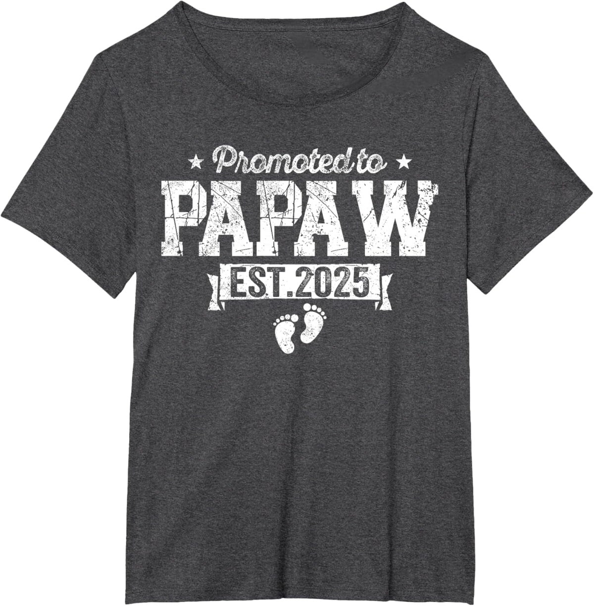 Retro Promoted To Papaw 2025 New Papaw First Father&#39;s Day T-Shirt, Small, Black