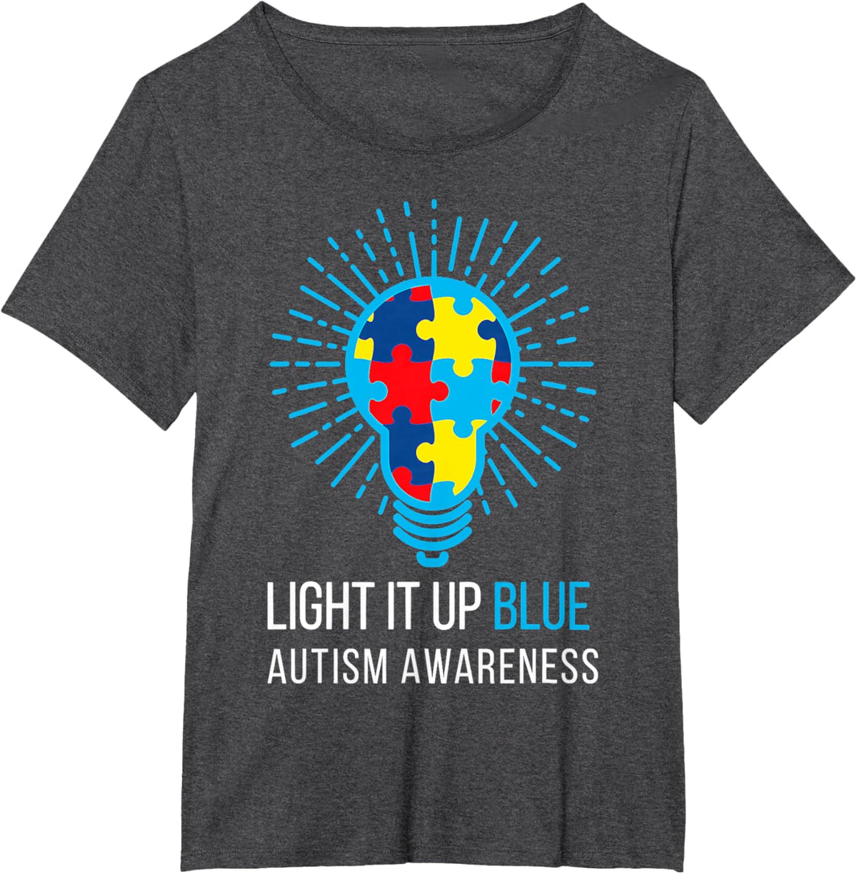 Light It Up Blue Autism Awareness Ribbon Puzzle Pieces