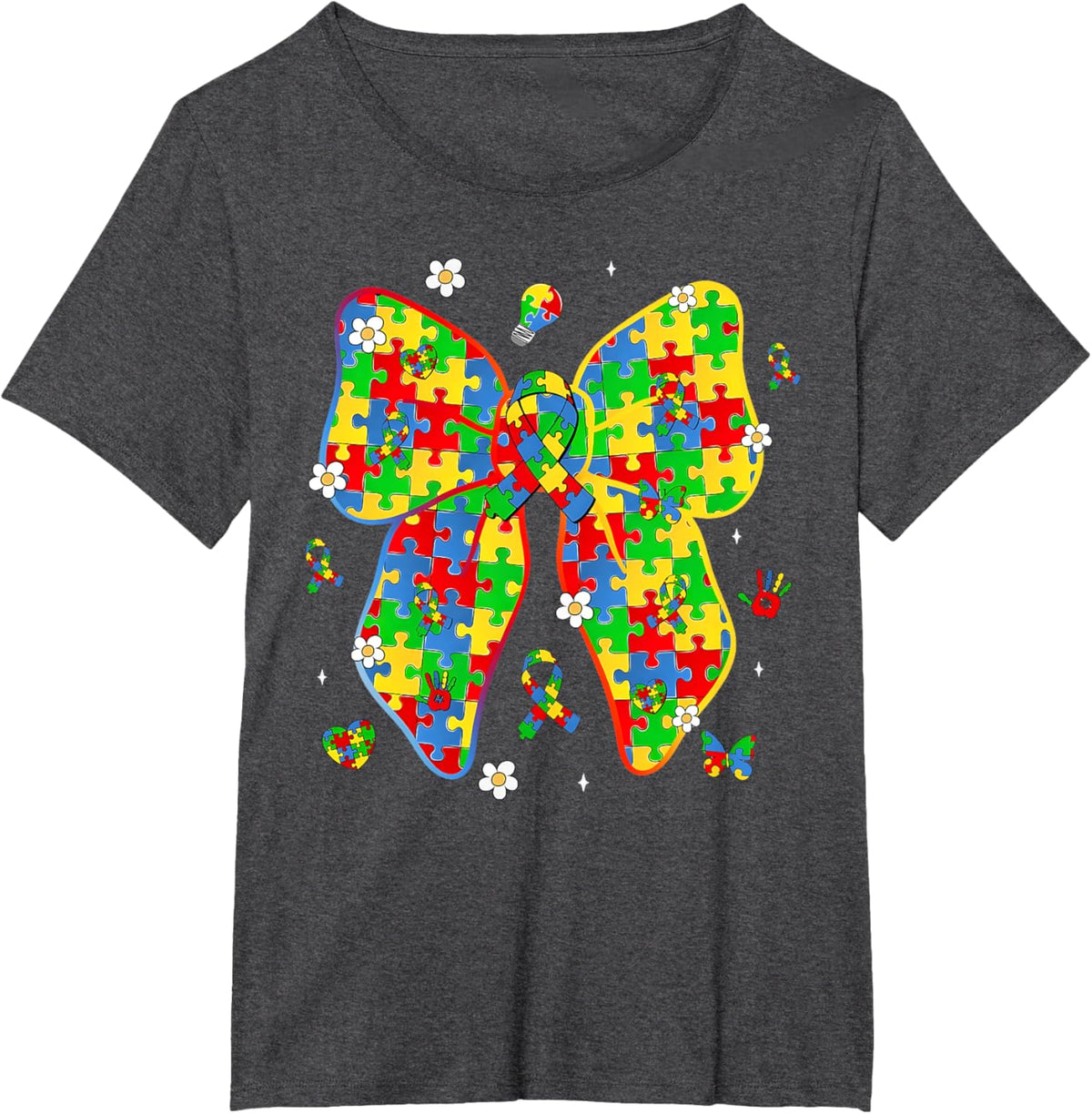 Autism Awareness Coquette Bow Puzzle Bow Women Kids Girl Boy