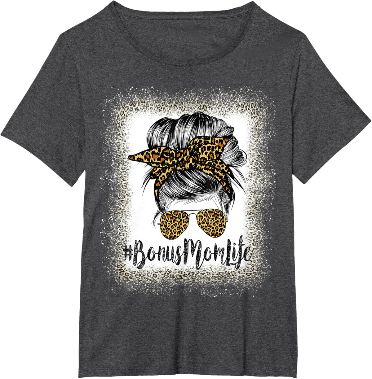 Bonus Mom Life Hair Bandana Glasses Leopard Mother&#39;s Day T
