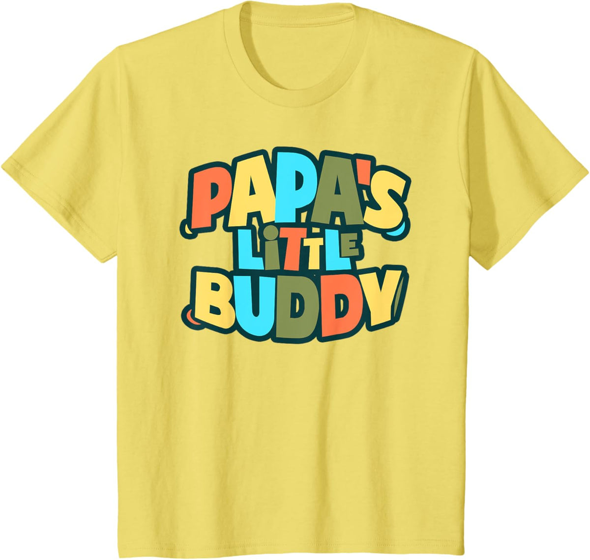 Kids Papa&#39;s Little Buddy Shirt Cute Toddlers Fathers Day Outfit